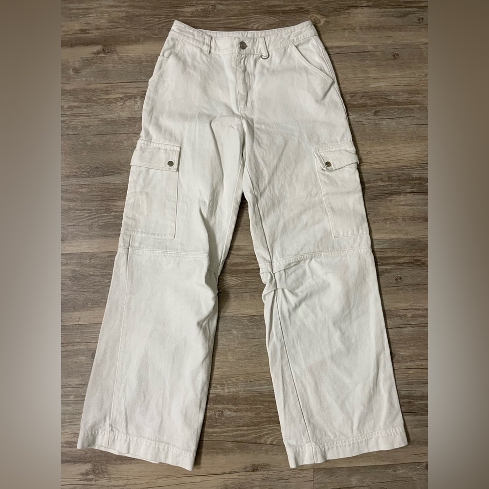 Princess Polly White Wide Leg Cargo Pants Size 0